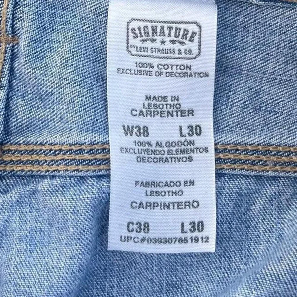 Y2K Levi's Men's Carpenter Jeans Light Blue Workwear 38x30 Skater Grunge